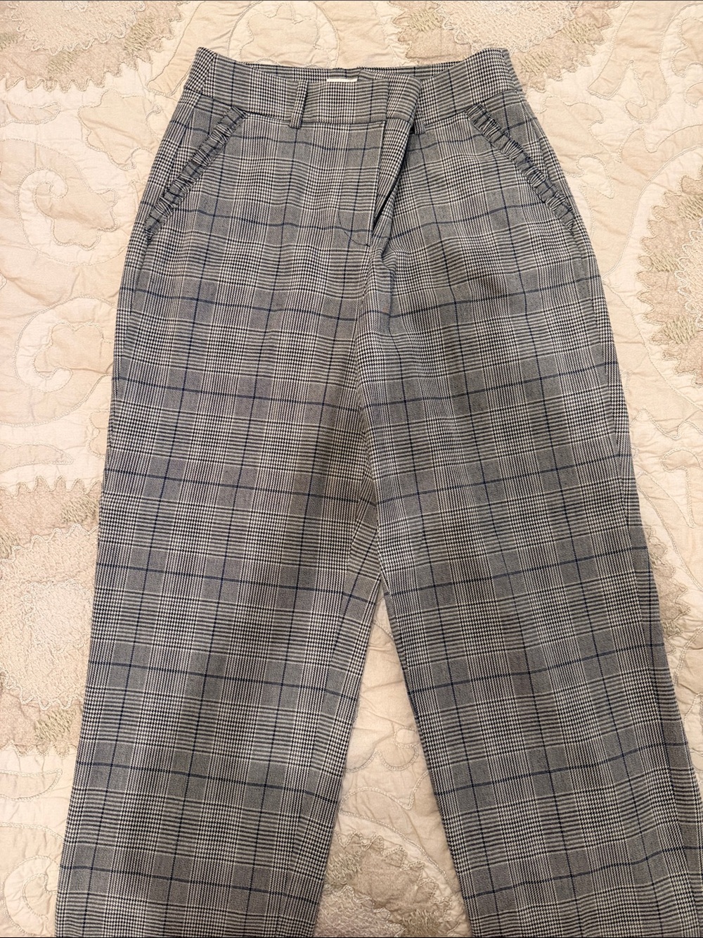 Kate Spade Gray Glen Plaid Ankle Pants
